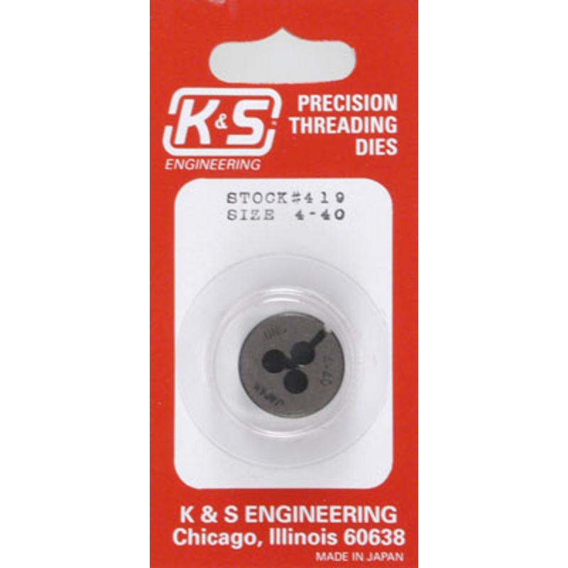 KS Metals Die Thread Cutting.4-40 1 Pc.In Outer