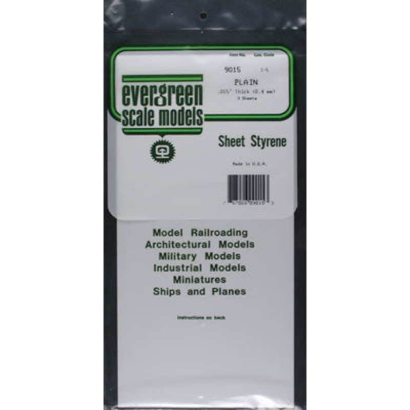 Evergreen Styr Sheet Pl Wht 12X24In.015Thk In(12)