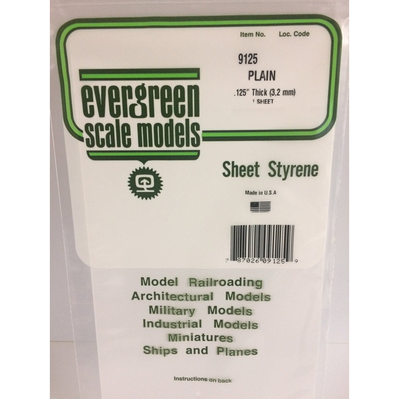 Evergreen Styr Sheet Pl Wht 12X24In.125In Thk (2)