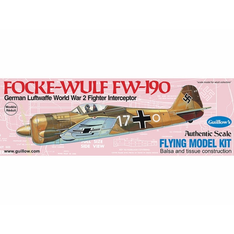 Guillows Focke-Wulf FW-190 Laser Cut Model Kit, 419mm WS