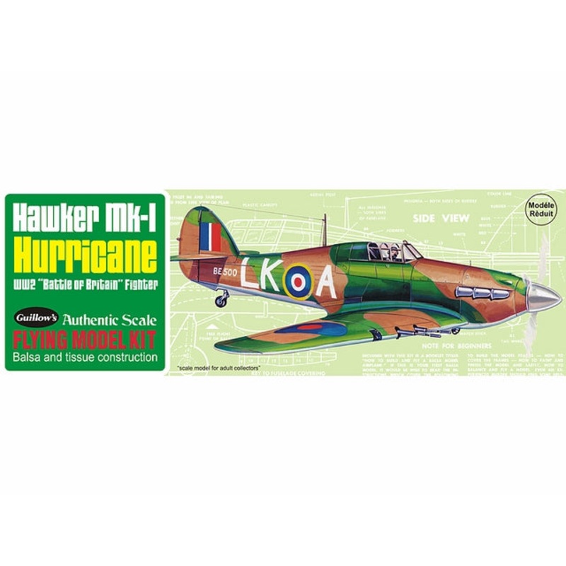 Guillows Hawker Hurricane Laser Cut Model Kit, 419mm WS