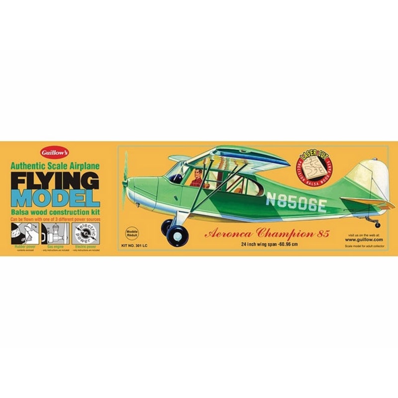 Guillows Aeronca Champion 1:18 Scale Balsa Model Kit, 609mm WS