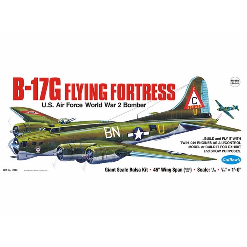 Guillows B-17G Flying Fortress 1:28 Scale Balsa Model Kit, 1162mm WS