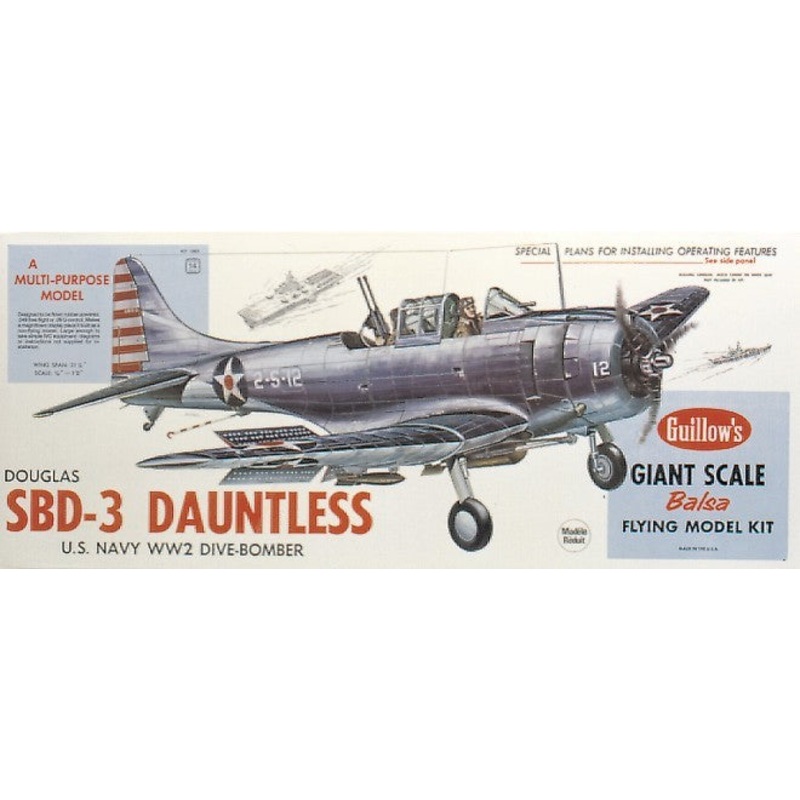 Guillows Douglas SBD-3 Dauntless 1:16 Scale Balsa Model Kit, 794mm WS