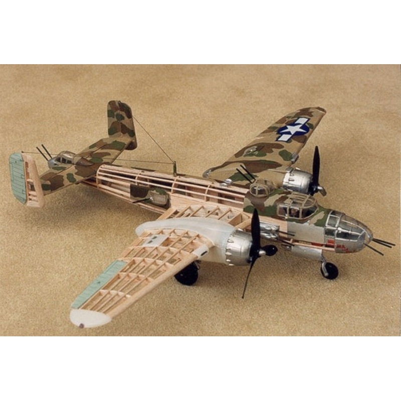 Guillows N.A. B-25 Mitchell, 711mm WS Detailed Balsa Model Kit