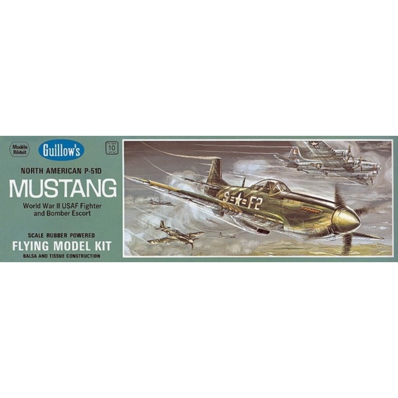 Guillows N.A. P-51D Mustang Easy Build Scale Balsa Model Kit, 431mm WS
