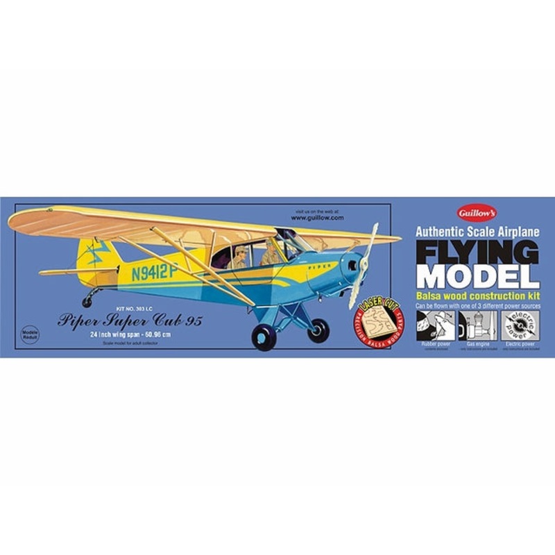Guillows Piper Super Cub 95 1:18 Scale Laser Cut Model Kit, 609mm WS