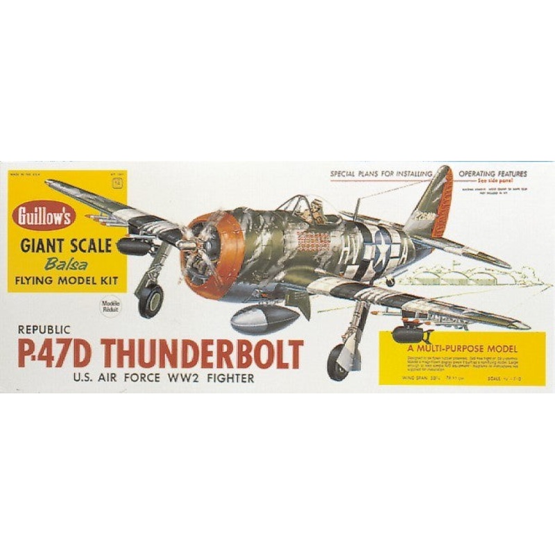Guillows Republic P-47D Thunderbolt 1:16, Balsa Model Kit 768mm WS