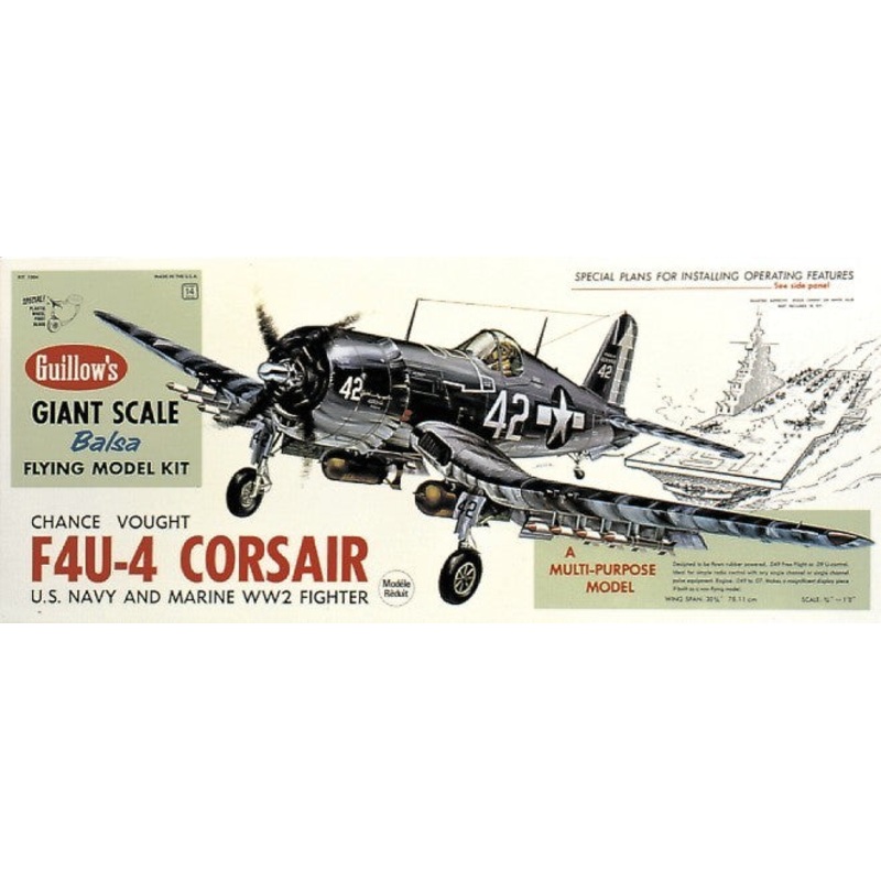 Guillows Vought F4U-4 Corsair 1:16 ScaleBalsa Model Kit, 781mm WS