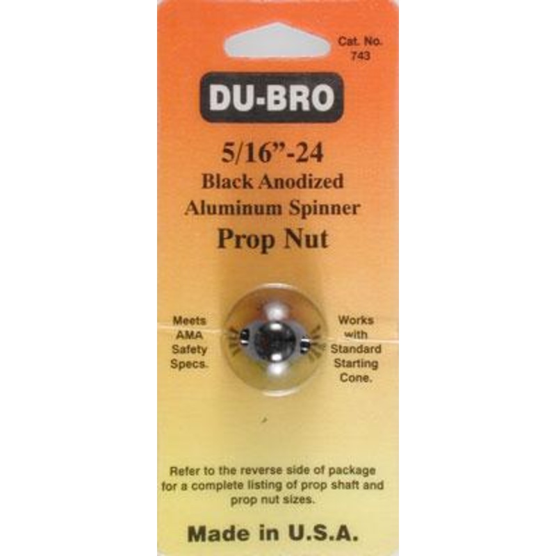 Dubro 5/16-24 Alum Spin. Prop Nut (Black*