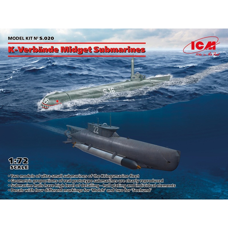 ICM 1:72 K-Verbande Midget Submarines