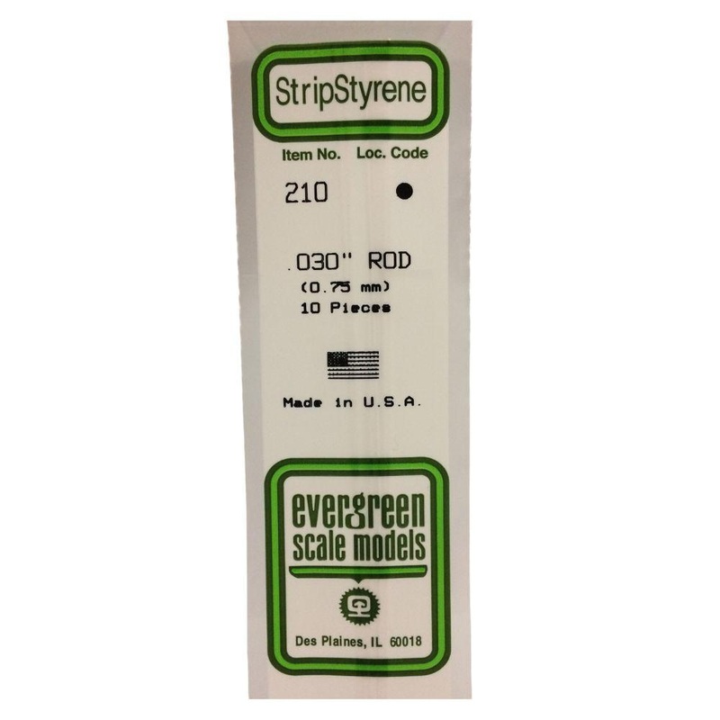 Evergreen Plastic Rod .030 In (10)