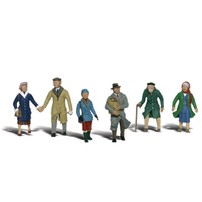 Woodland Scenics Couples In Coats, 6 Figures, HO Scale