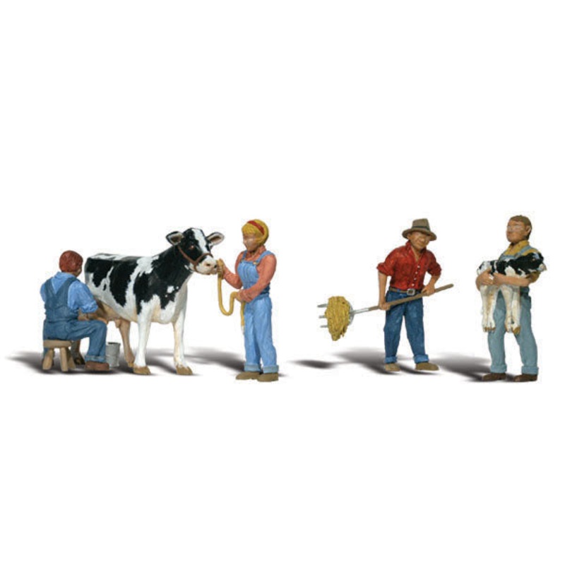 Woodland Scenics Dairy Farmers and Cows,HO Scale