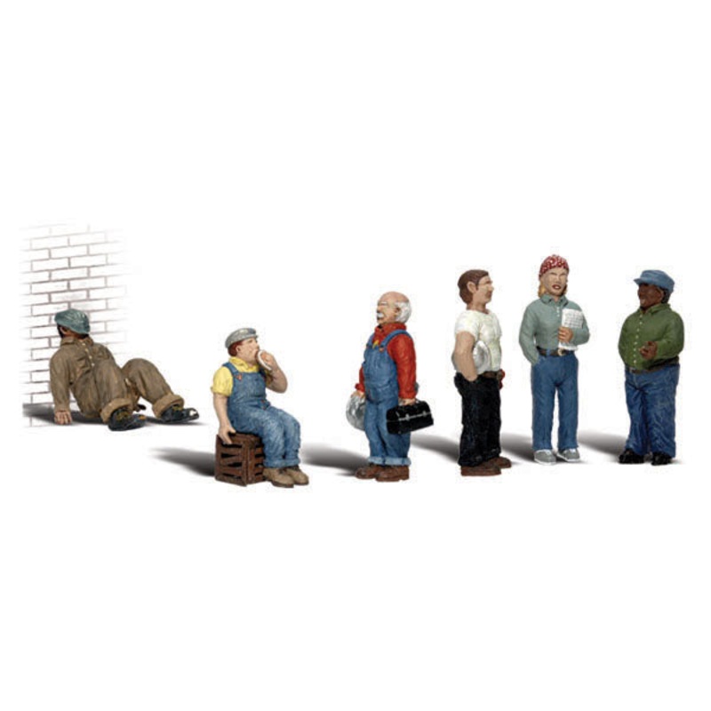 Woodland Scenics Factory Workers, 6 Figures, HO Scale