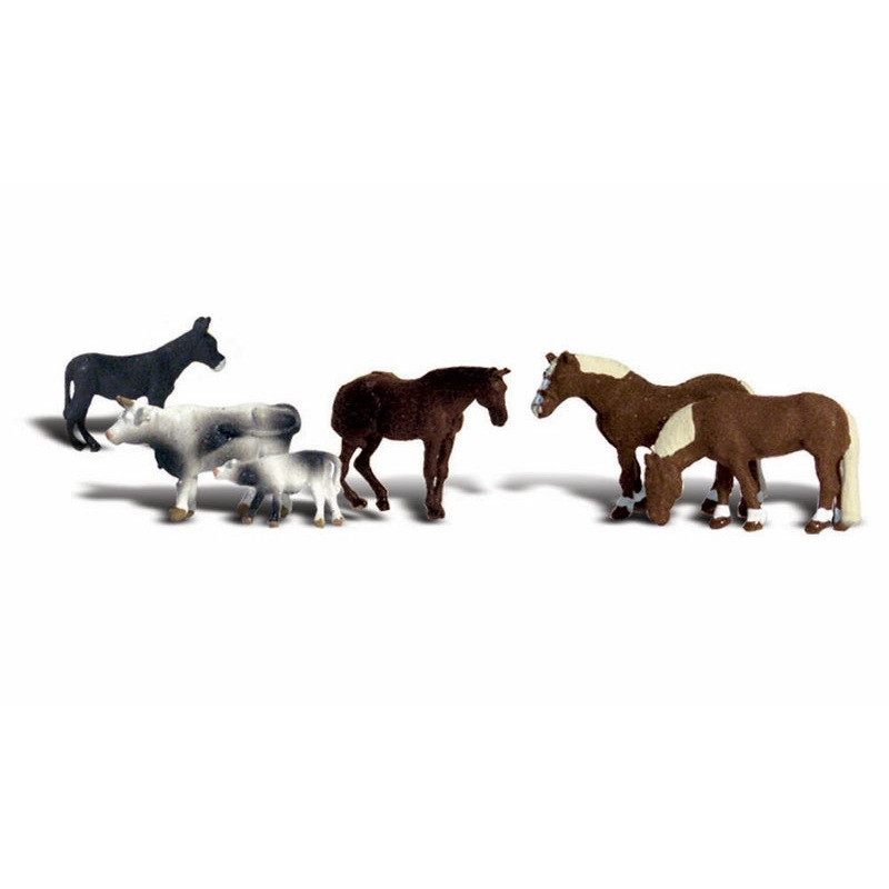 Woodland Scenics Farm Animals, 6 Assorted, HO Scale