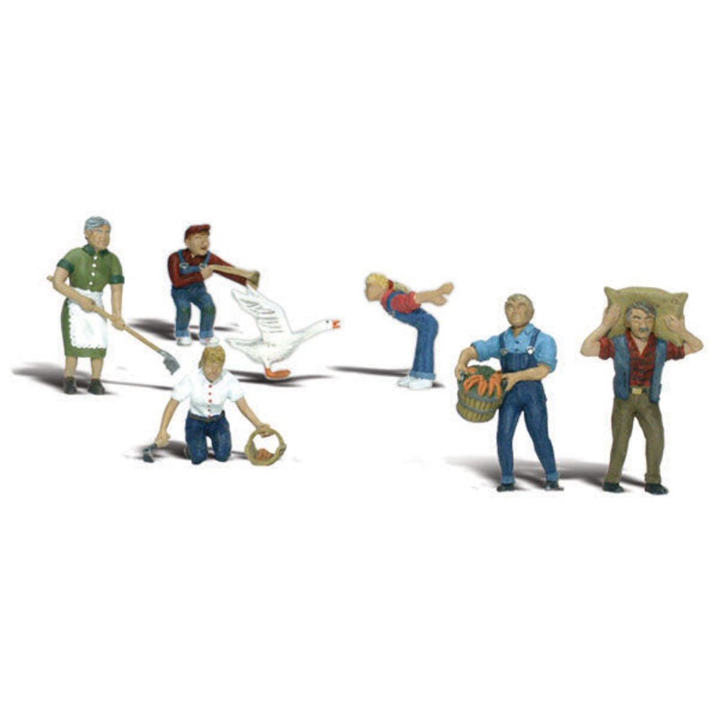 Woodland Scenics Farm People, 7 Figures,HO Scale