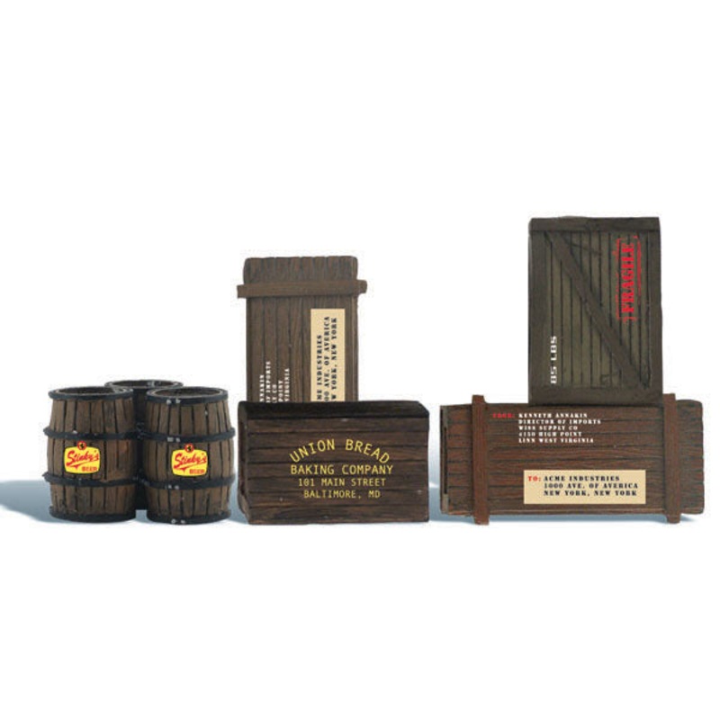 Woodland Scenics G Wooden Crates & Barrels *