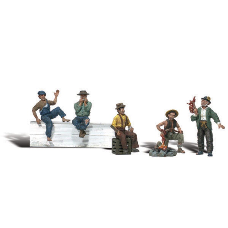 Woodland Scenics Hobos, 5 Figures, HO Scale