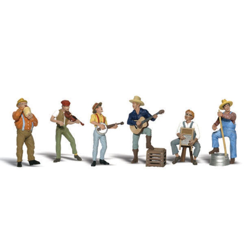 Woodland Scenics Jug Band, 6 Band members w/Equipment, HO Scale
