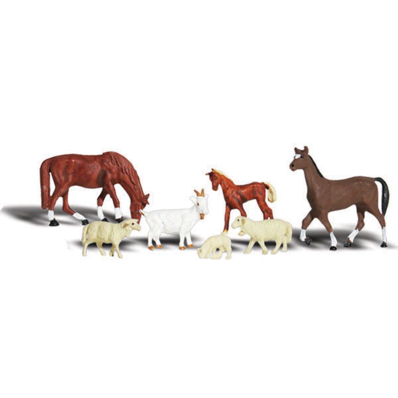Woodland Scenics Livestock, 7 Figures, HO Scale