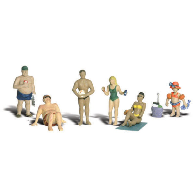 Woodland Scenics Sun Bathers, 6 Figures,HO Scale