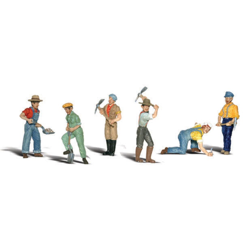 Woodland Scenics Track Workers, 6 Figures, HO Scale