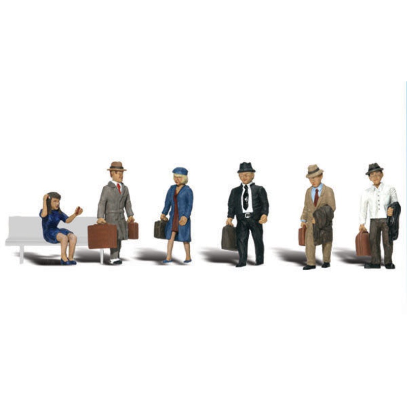 Woodland Scenics Travelers, 6 Figures, HO Scale