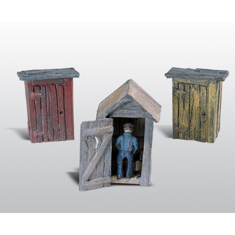 Woodland Scenics 3 Outhouses & Man Sc Details *
