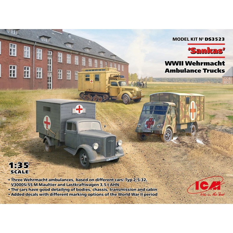 ICM 1:35 ‘Sankas’ WWII Wehrmacht Ambulance Trucks