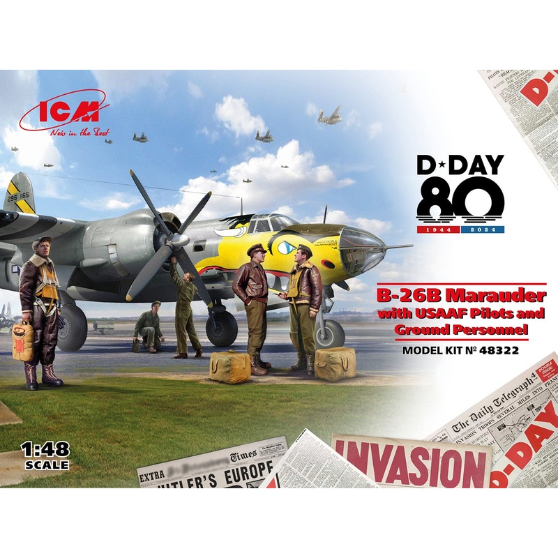 ICM 1:48 D-Day B26B Marauder with Pilots& Ground Crew