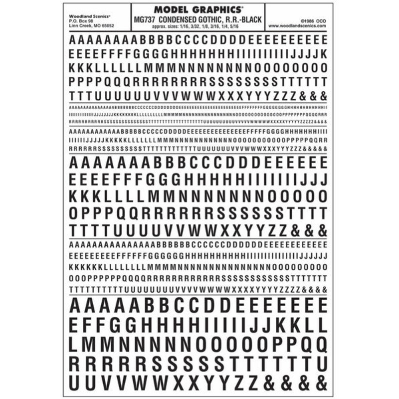 Woodland Scenics Condensed Gothic Rr Black Dt