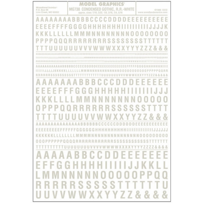Woodland Scenics Condensed Gothic Rr White Dt