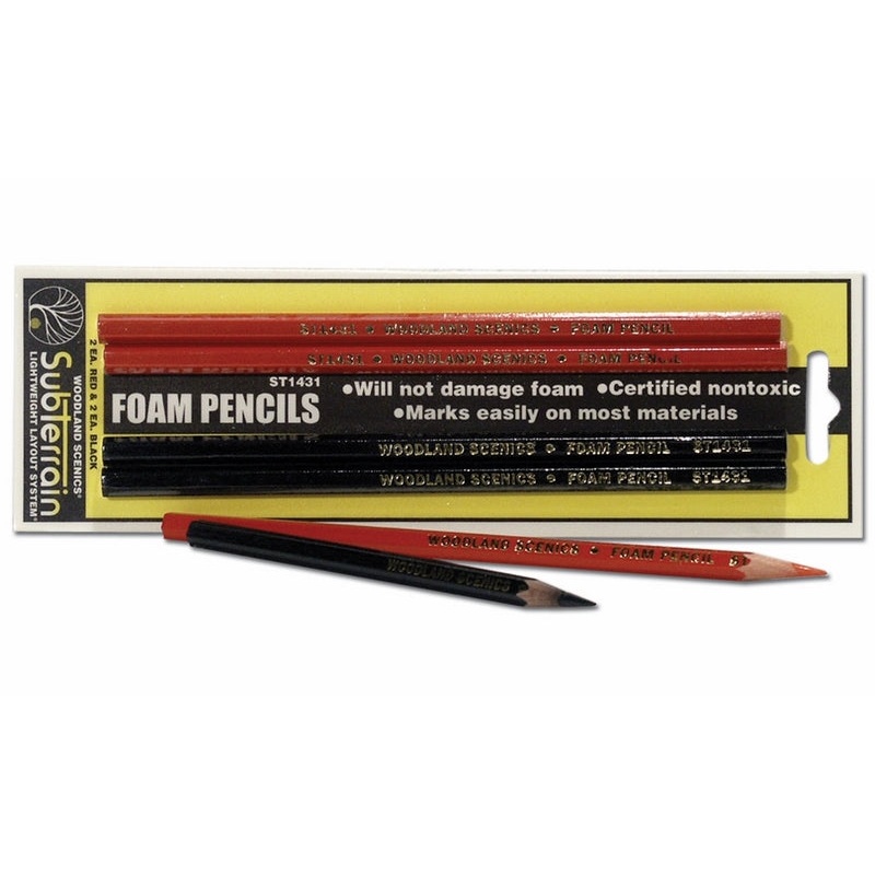 Woodland Scenics Foam Pencils (2 Red/2 Black)  *
