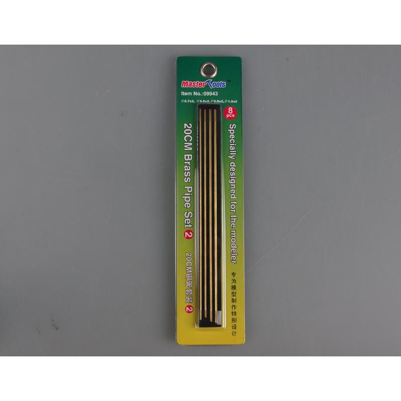 Master Tools 20cm Brass Pipe Set 2, 8 pc0.7, 0.8, 0.9. 1.0 mm x2