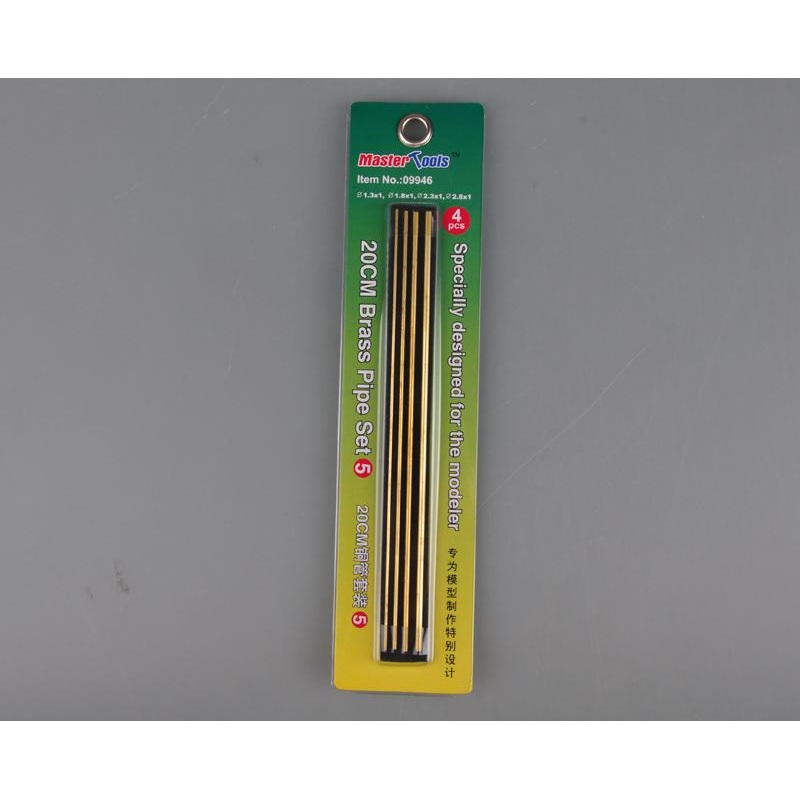 Master Tools 20cm Brass Pipe Set 5, 4 pc1.3, 1.8, 2.3, 2.8 mm x1