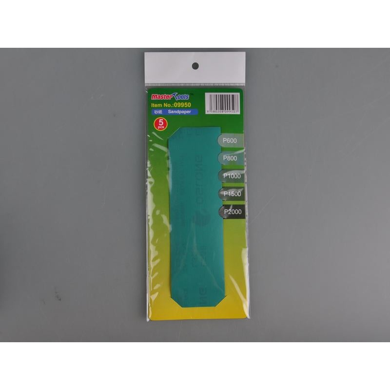 Master Tools Sandpaper, 5 pcs 20×6 cm, 600, 800, 1000, 1500, 2000 grit