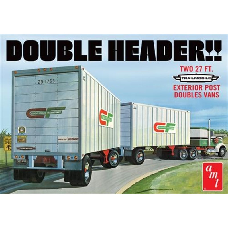 AMT 1:25 Double Header Tandem Van Trailers
