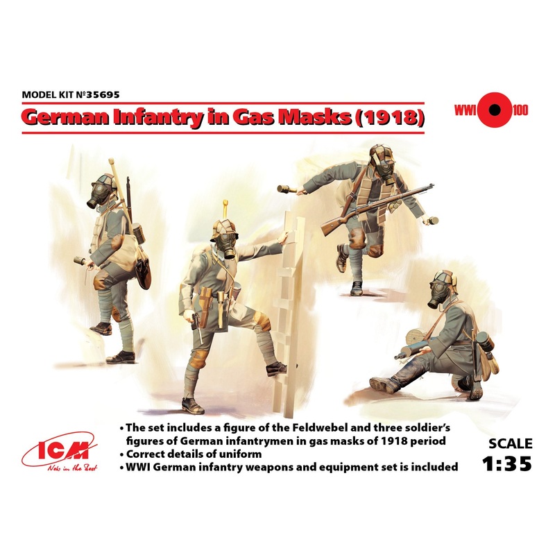 ICM 1:35 Infantry In Gas Masks (1918) (4)