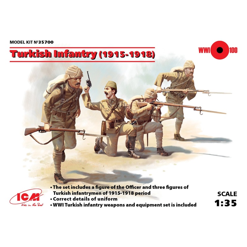 ICM 1:35 Turkish Infantry (1915-1918) (4Fig)