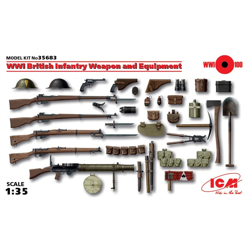 ICM 1:35 Wwi British Infantry Weapon&Equip.
