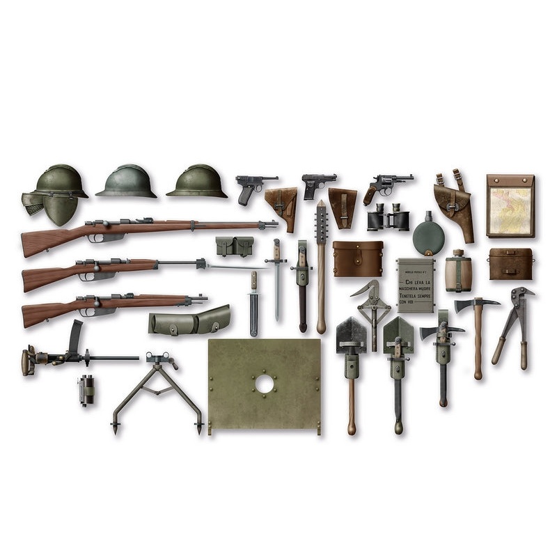 ICM 1:35 Wwi Italian Infantry Weapon&Equip.
