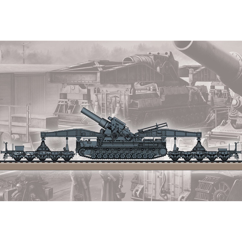 Hobbyboss 1:72 German Karl-Geraet 040/041 on Railway Transport Carrier