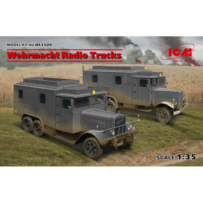 ICM 1:35 Wehrmacht Radio Trucks (2) Henschel 33D1 Kfz.72  Krupp L3H163