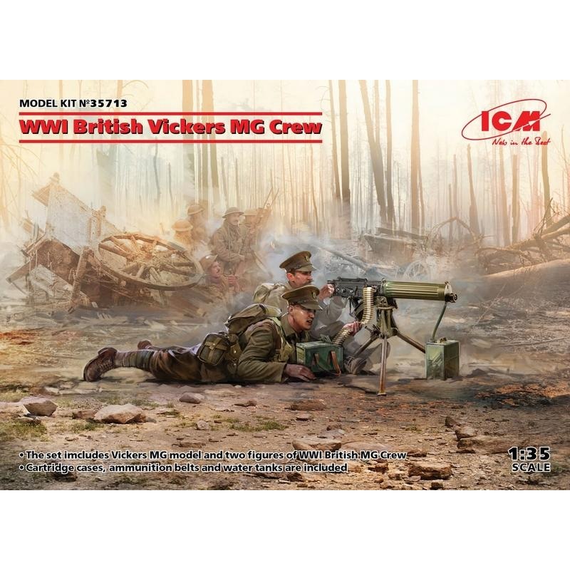 ICM 1:35 Wwi British Vickers Mg Crew(Mg2)