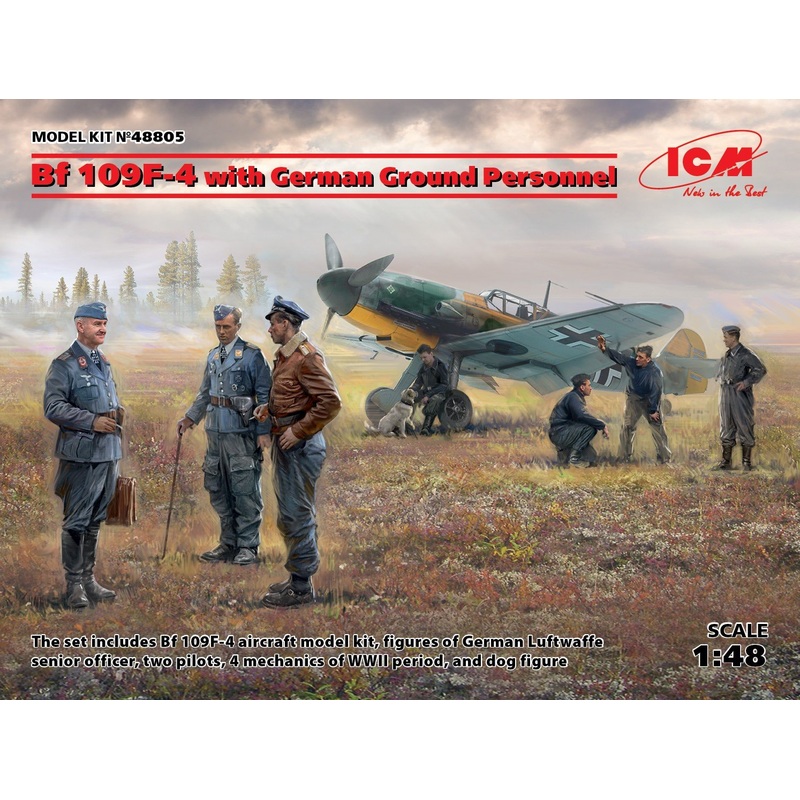 ICM 1:48 Messerscmitt Bf 109F-4 With Ground Personnel