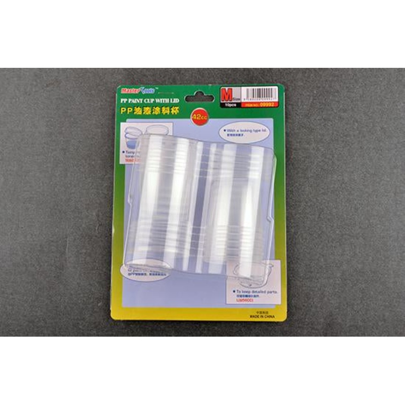 Master Tools Pp Paint Cup With Lid, 10pcs, (42cc) Medium