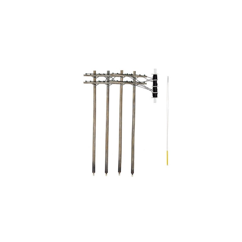 Woodland Scenics N Pre-Wired Poles-Double Crossbar