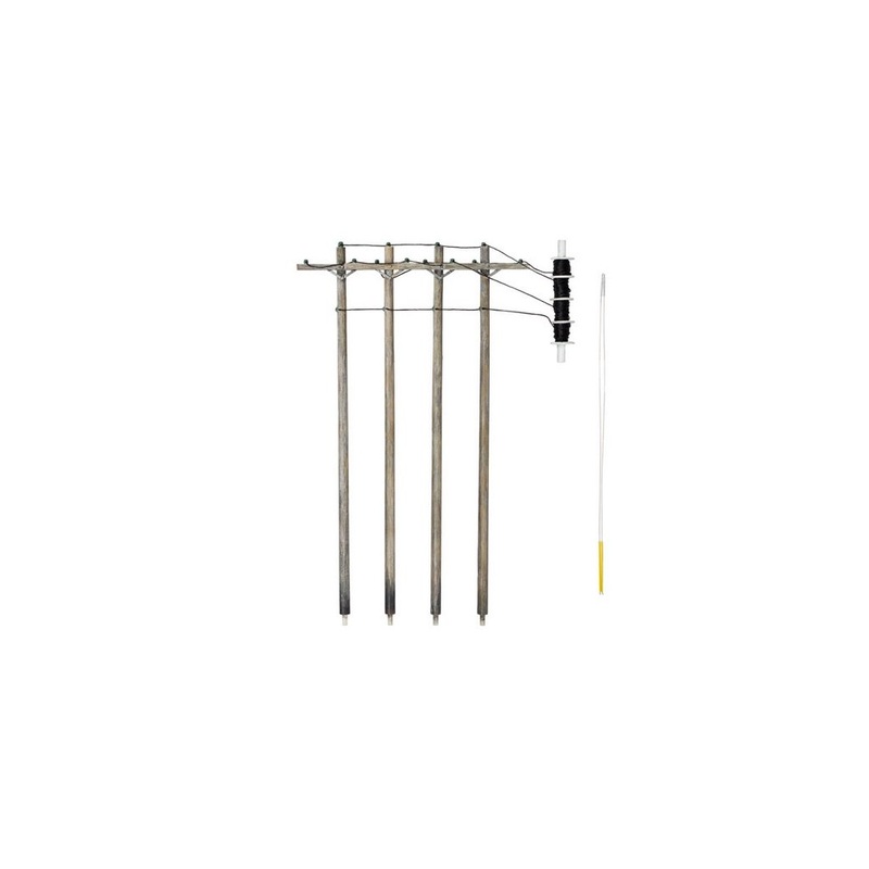 Woodland Scenics O Pre-Wired Poles-Single Crossbar