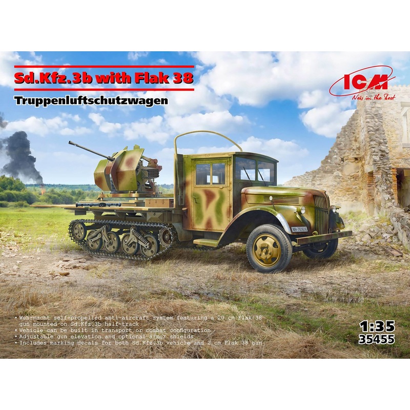 ICM 1:35 Sd Kfz 3b with Flak 38 AA Gun